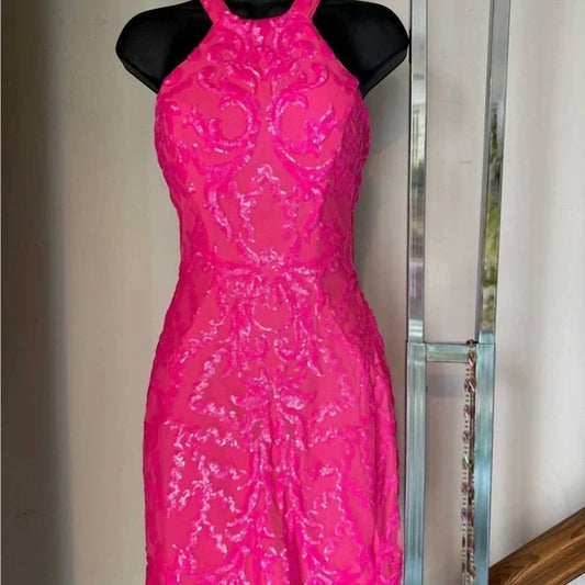 Ava Presley - Halter Sequin Homecoming Dress