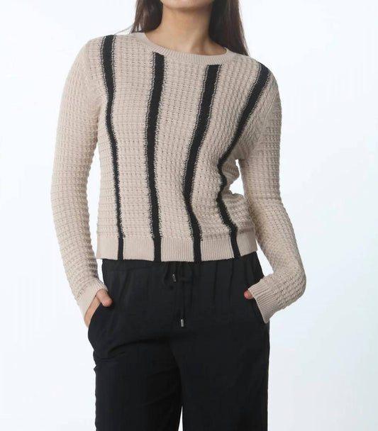 Kokun - Stripe Textured Crew Sweater