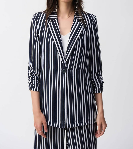 Joseph Ribkoff - Stripe Boxy Blazer Jacket