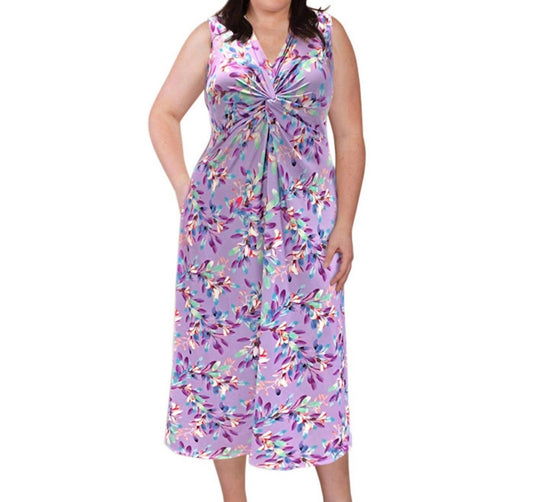 On The Plus Side - Printed Sleeveless Diana Tank Dress - Plus Size