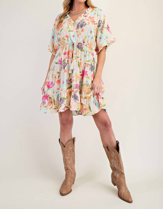 Easel - Printed Blossom Dress - beige - clothing - collection:vacationdresses(Auto)