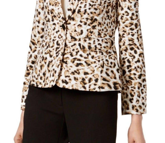 Calvin Klein - Leopard Print Notched Suit Jacket