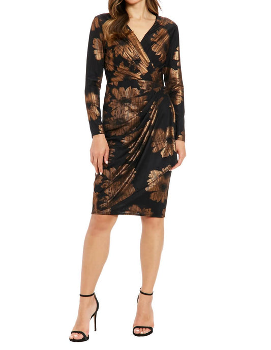 London Times - Roxi Wrap-side Floral Dress