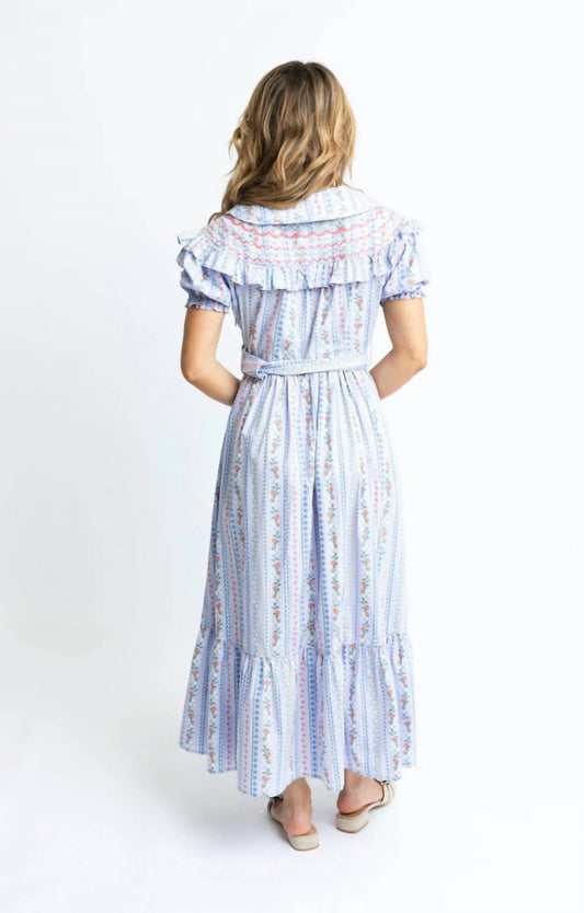 Karlie - French Floral Belted Maxi Dress