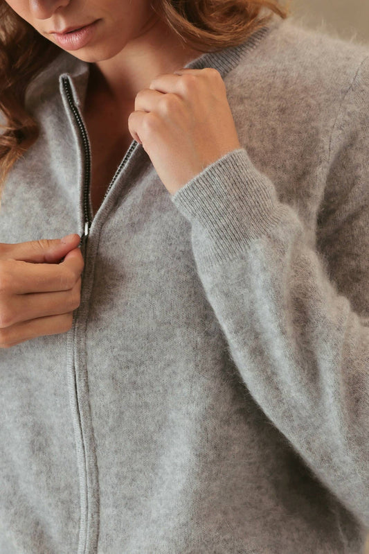 27 Miles Malibu - Elyse Fuzzy 2 Way Zip Cardigan