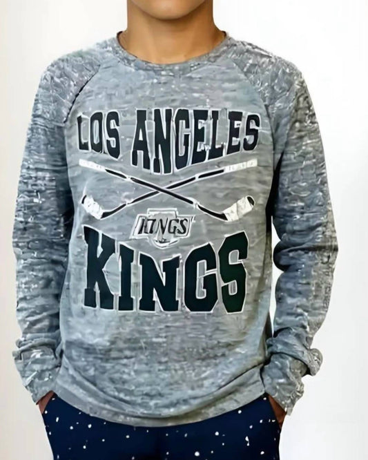 La Kings - Boys' Classic Cross Long Sleeve Tee