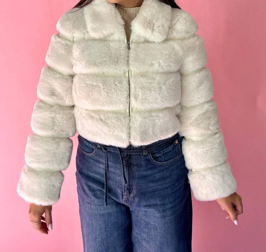 Dolce Cabo - Paneled Vegan Leather Cropped Jacket