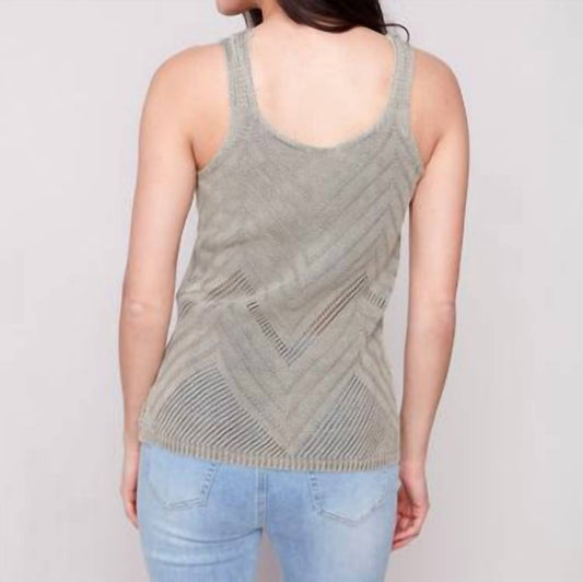 Charlie B - Chevron Pointelle Knit Camisole
