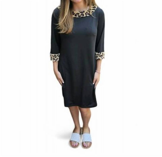Erma’S Closet - LEOPARD TRIM DRESS