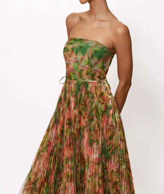 Hutch - Costella Pleated Floral-print Tulle Gown