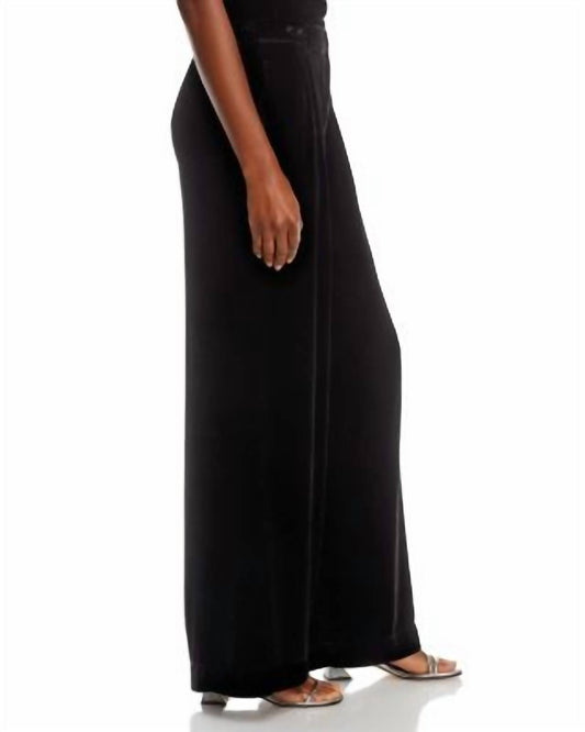 Bella Dahl - Women's Velvet Pleated Wide Leg Trouser