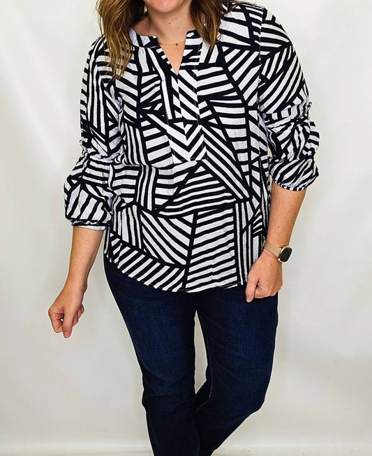 Multiples - Abstract Three Quarter Sleeve Blouse