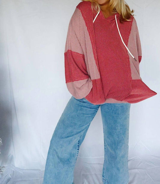 Bibi - Block Ribbed Pullover Jacket