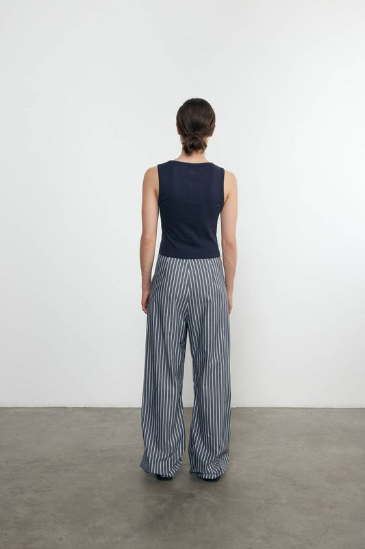 Enza Costa - SUPIMA BABY RIB CROPPED FITTTED U TANK