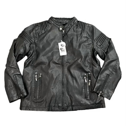 David Outerwear - Men’s Faux Leather Moto Jacket