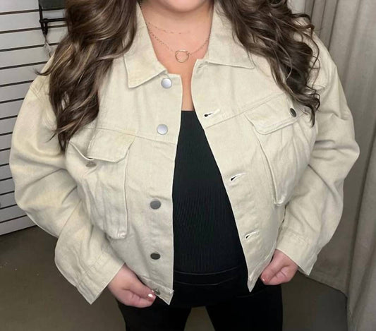 Hayden La - Plus Size Cargo Denim Jacket
