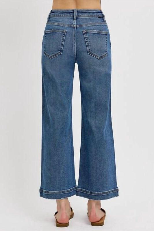 Risen - High Waist Wide Leg Front Yoke Jeans