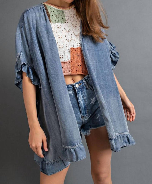 Easel - Washed Open Cardigan