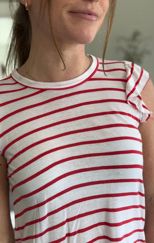 Sundry - Ruffle Stripe Cami Top