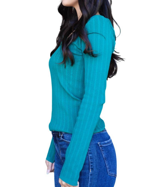 Scala - Lace Long Sleeve U-neckline Top