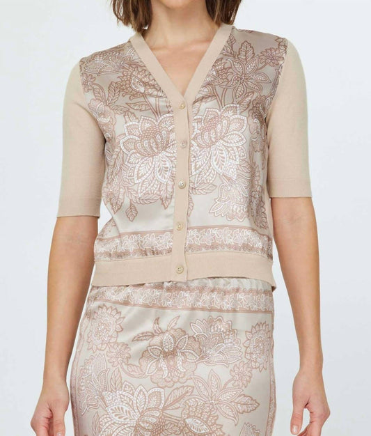 Current Air - Mixed Media Floral Paisley Cardigan