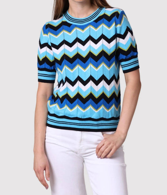 Minnie Rose - Chevron Pointelle Crew Tee