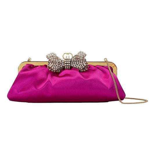 Gucci - Broadway Satin Crystal Bow Clutch Chain Shoulder Bag