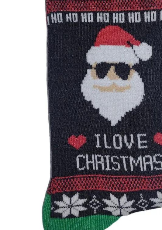 Perri’S Socks - Men's Novelty Christmas Santa Crew Socks