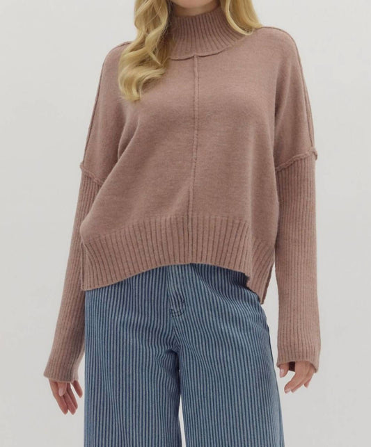 Entro - High Neck Seam Detail Sweater