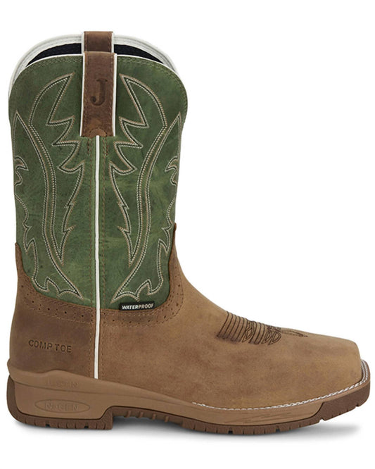 Justin - Men's Nano Composite Toe Oil And Slip Resist Boot - Wide