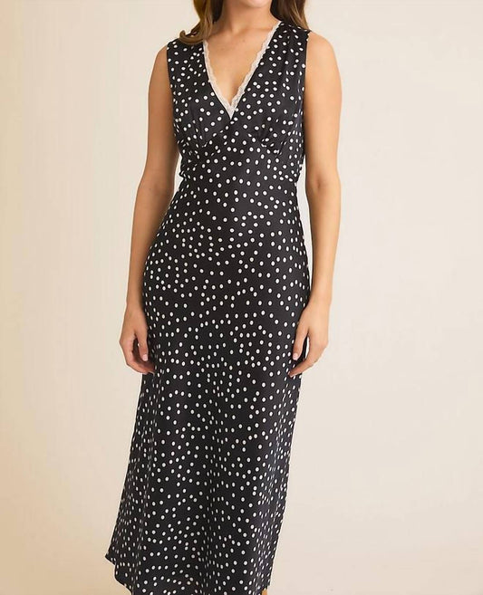 Gilli - V-neck Sleeveless Polka Dot Maxi Dress