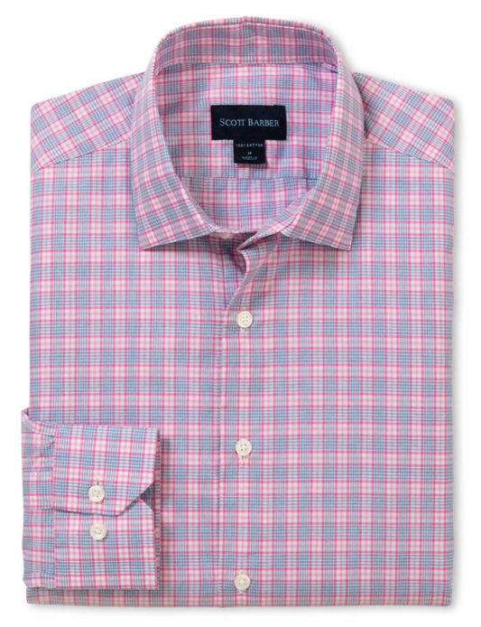 Scott Barber - Men's Long Sleeve Newport Poplin Plaid Shirt