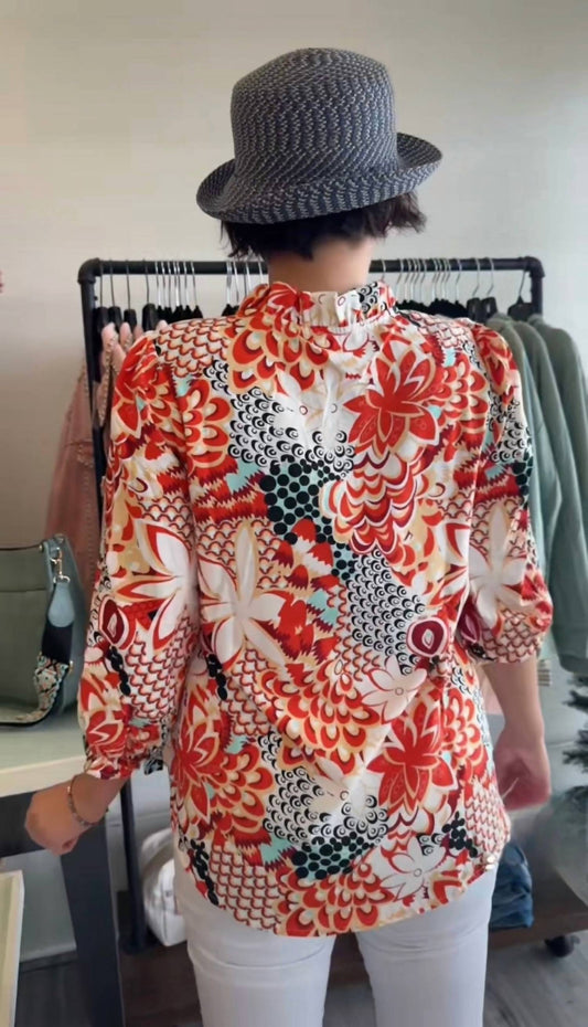 Jodifl - Print Top With Self-tie Neck