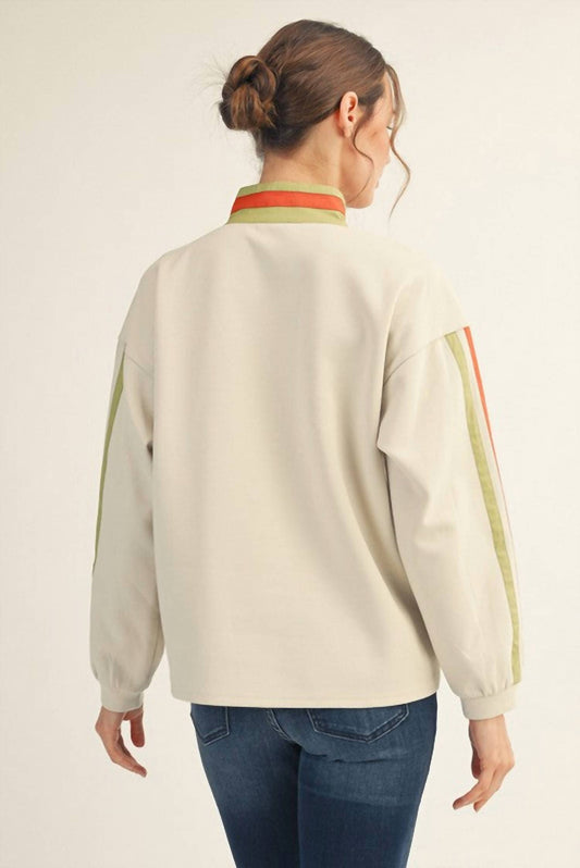 Jodifl - Contrast Zip Up Sweatshirt