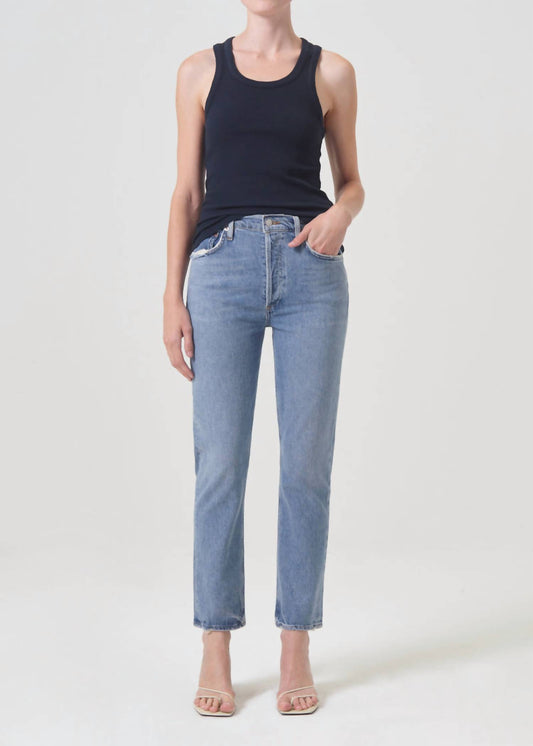 Agolde - Riley Long High Rise Straight Leg Jeans
