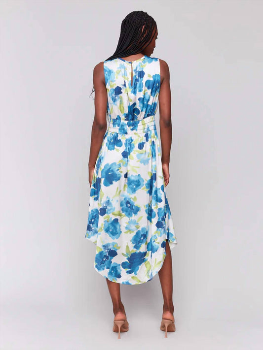 Charlie B - Printed Sleeveless Flowy Satin Dress