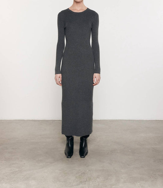 Enza Costa - SILK SWEATER RIB CREW DRESS