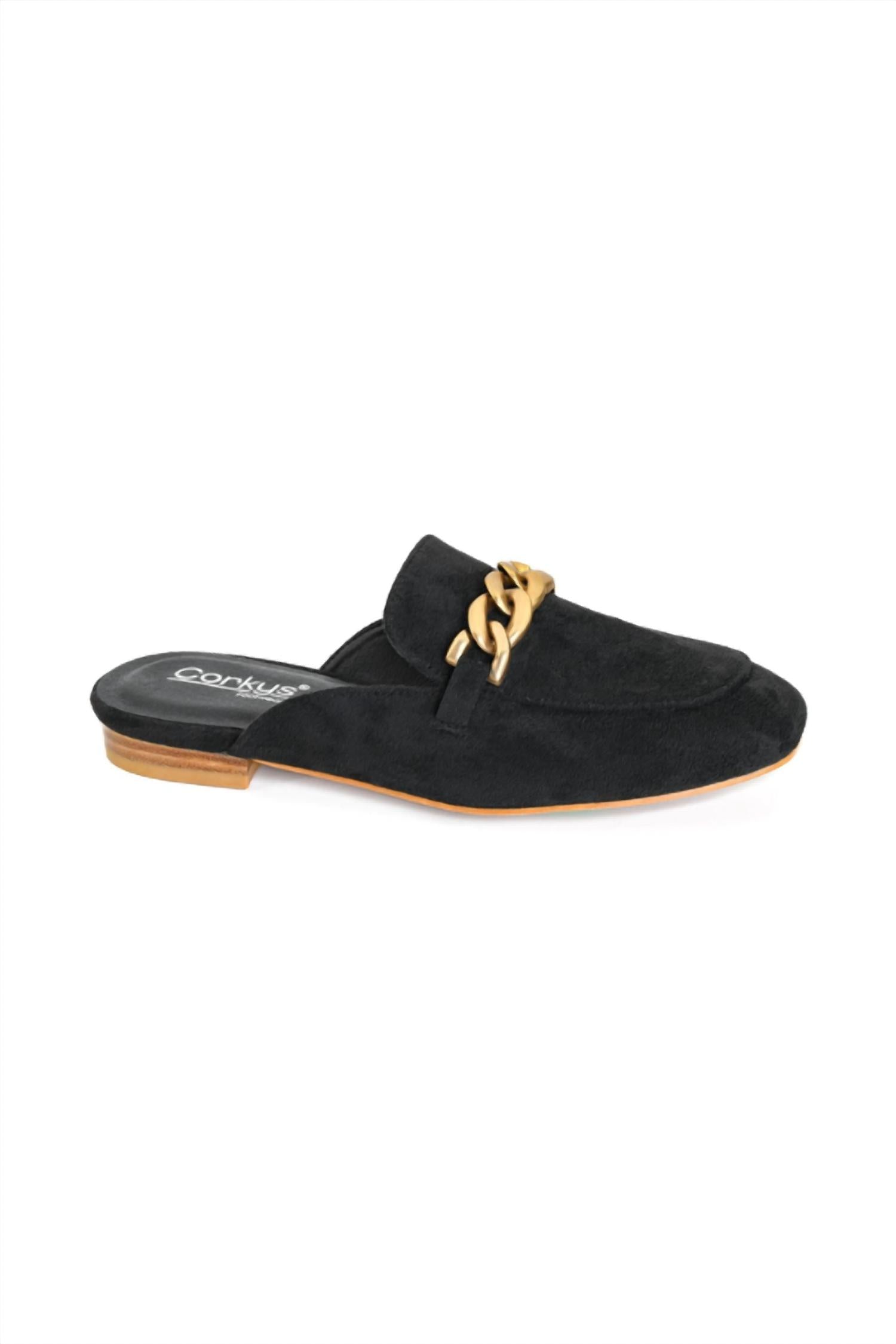 Corkys Keepsake Mules in BLACK FAUX SUEDE