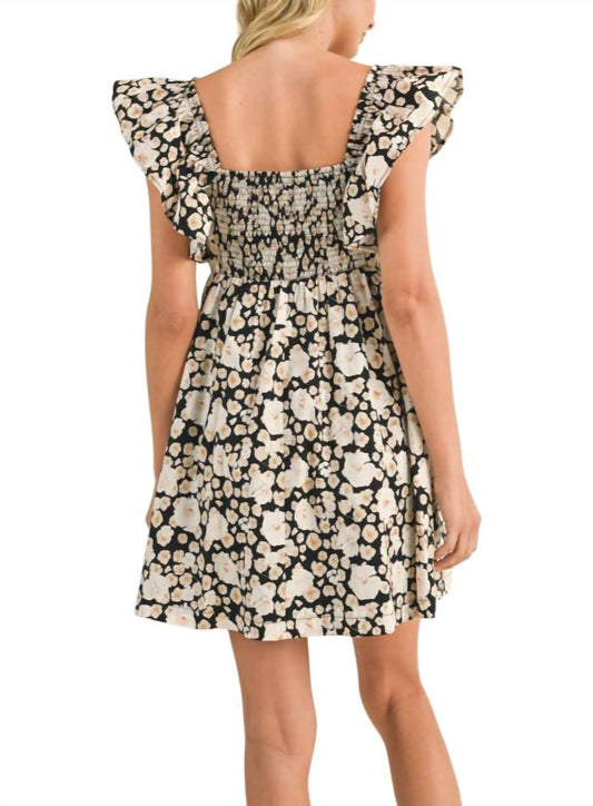 &Merci - Floral Flutter Sleeve Mini Dress
