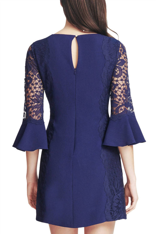 Kensie - Circular Flounce Lace Sleeve Sheath Dress