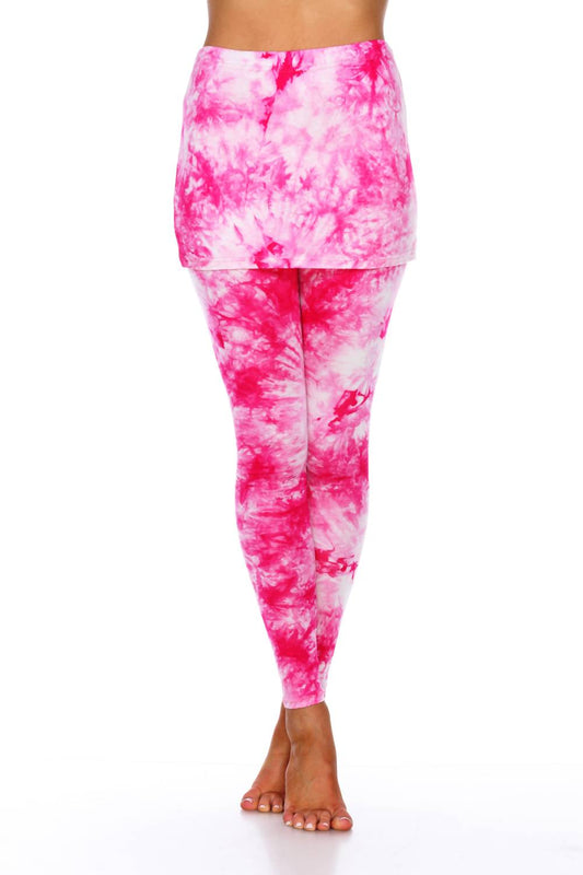 White Mark - Tie Dye Skirted Leggings