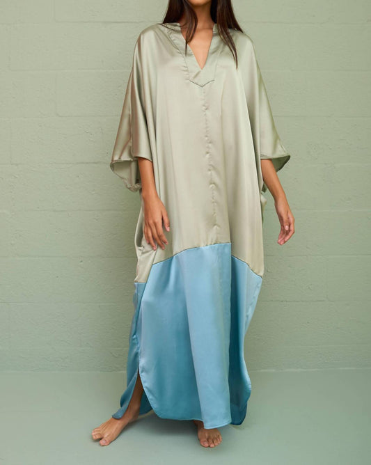 Pitusa - Satin Colorblock Kaftan Dress