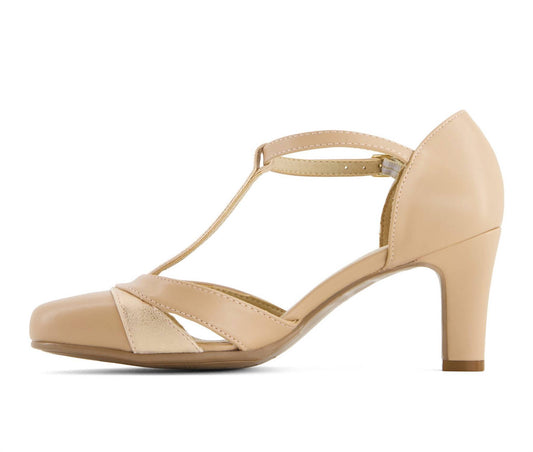 Andrea - Women's T-strap Bicolor Pumps