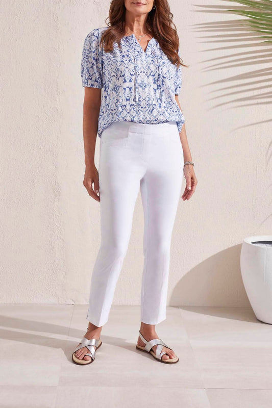 Tribal - White Slit Ankle Pant