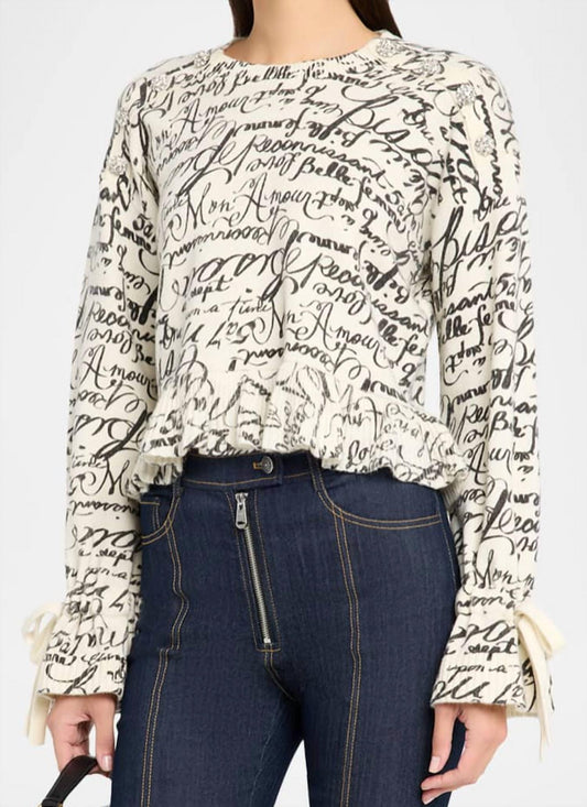 Cinq A Sept - Cropped Love Journal Sweater