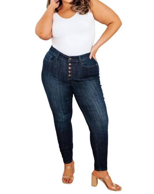 Judy Blue - High Waist Hand Sanded Resin Skinny Jeans