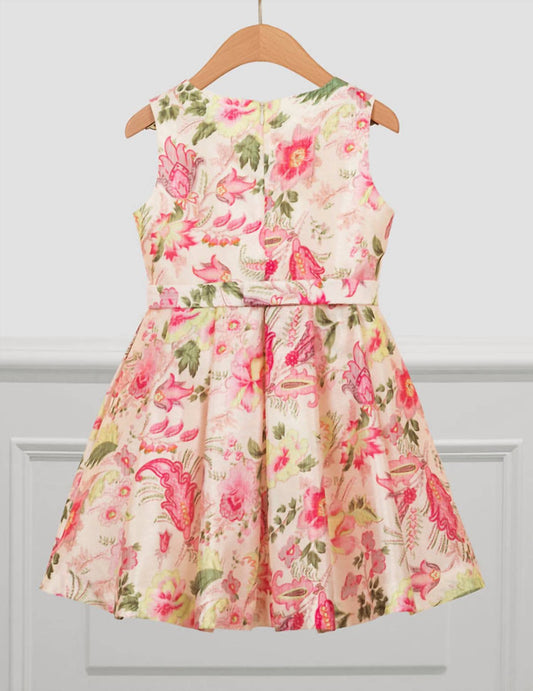 Abel & Lula - Girl's Silk Flower Printed Dress