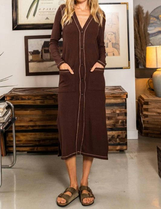 Bucketlist - Reverse Stitch Long Cardigan