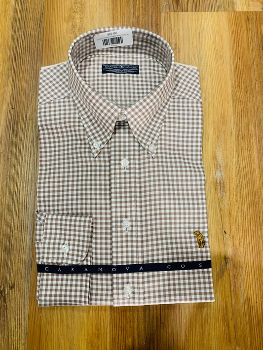 Southern Casanova - Men's Gingham Short Sleeve Button Down Polo