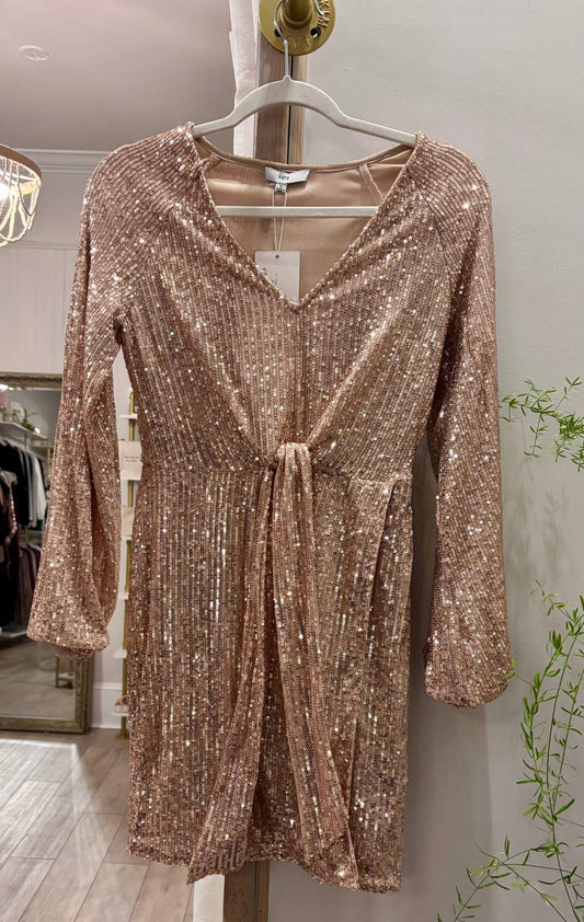 Fate - Women's Front Tie Sequin Mini Dress